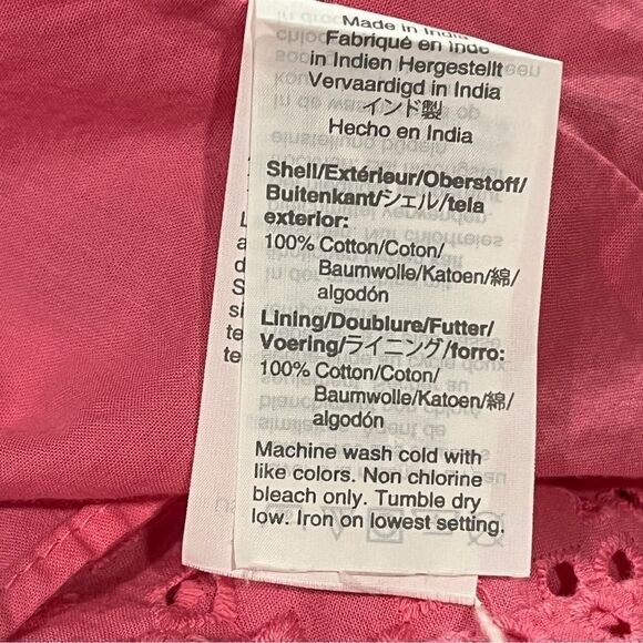 J. Crew Eyelet-embroidered tiered pink scoop neck sleeveless midi dress - Picture 10 of 13